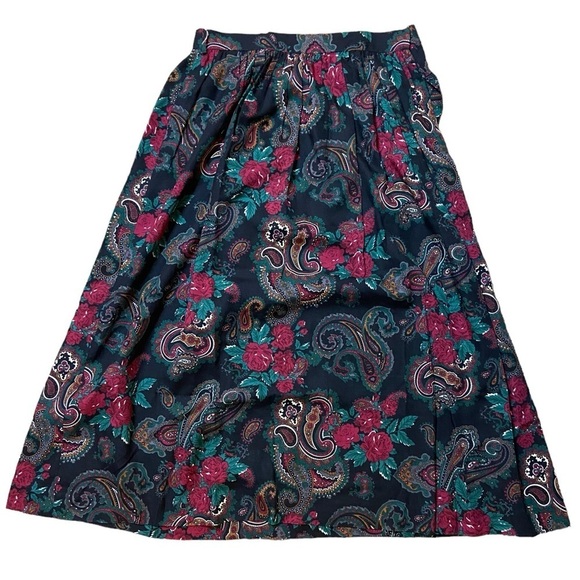 Vintage Pliers Black Floral A-Line Skirt - Picture 4 of 13